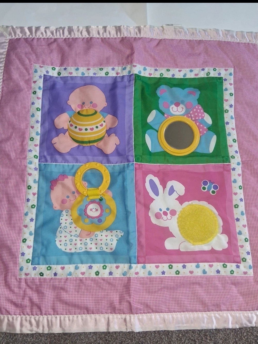 Kids Interactive Crinkle Play Mat - Pink Vintage 1983